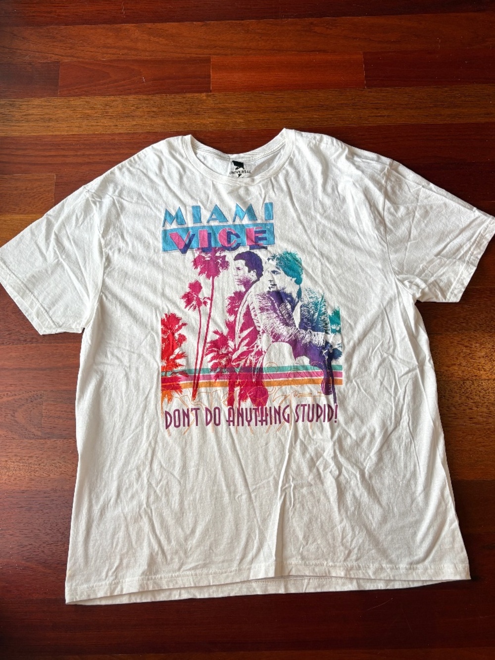 Official Miami Vice "Don't Do Anything Stupid" Graphic T-Shirt